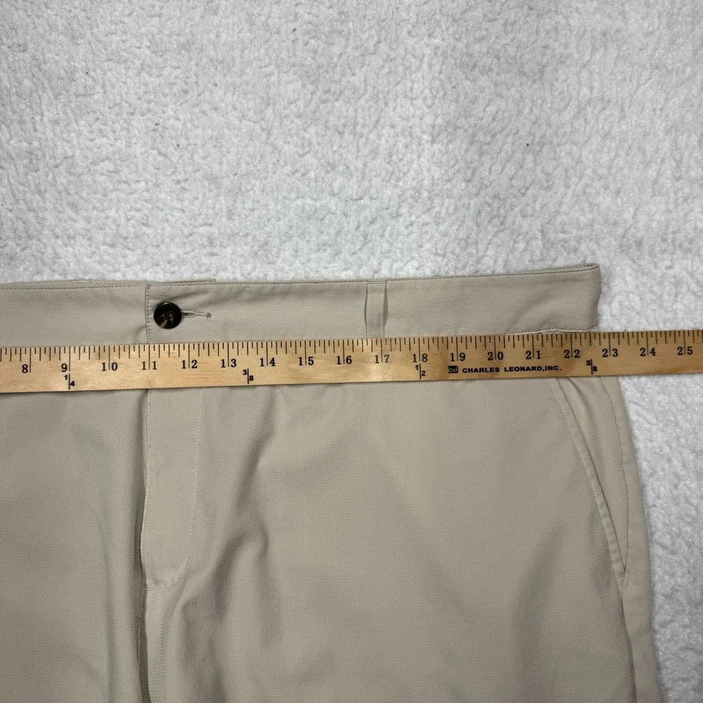 Adidas Khaki Golf Shorts Flat Front Beige Men's Size 44 11